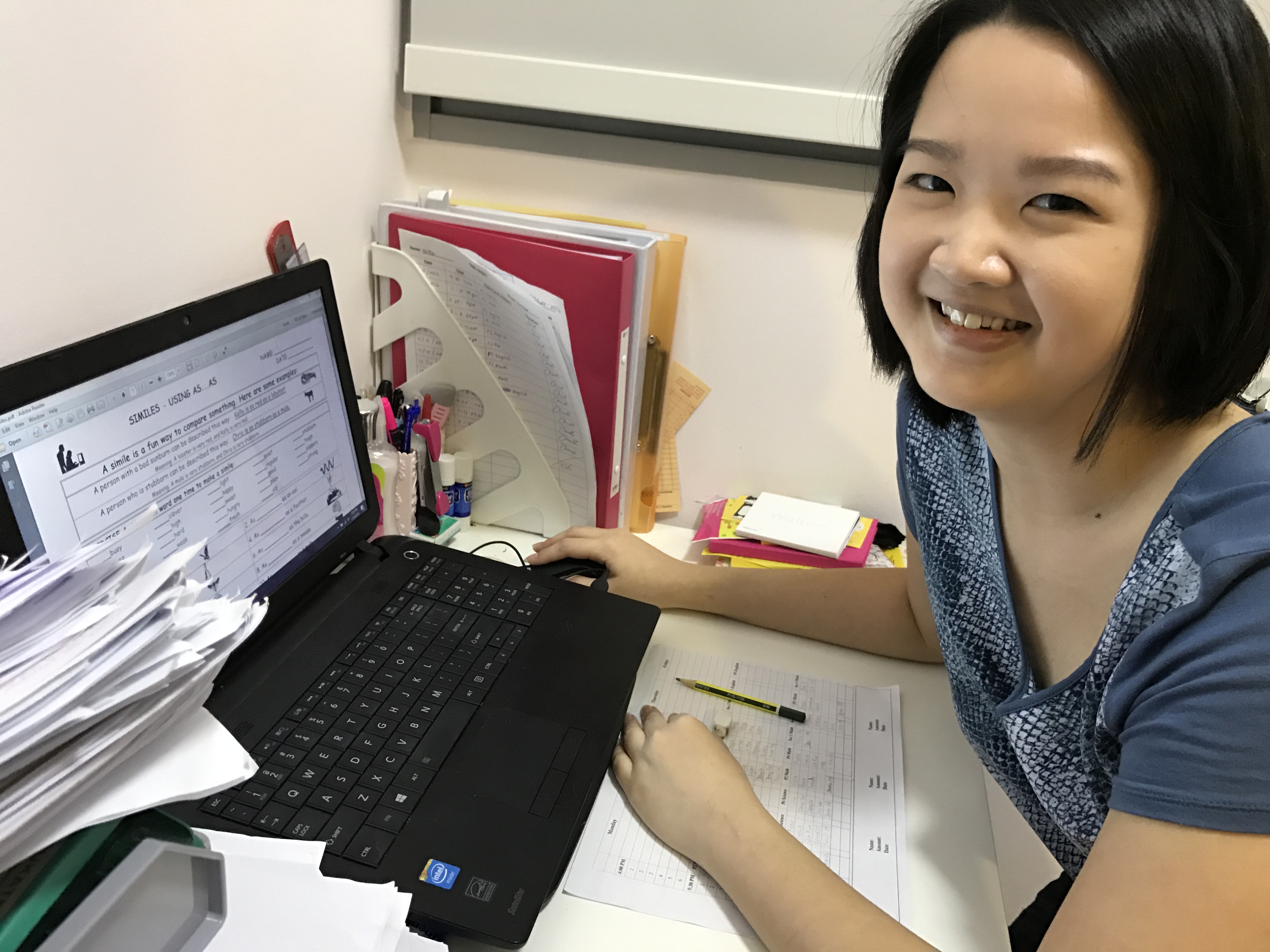 Tutor tailoring a small-group lesson to students' pace, skill level and study habits.
