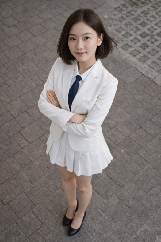 Confident eduKate girl standing cross hands after learning the way to better vocabulary