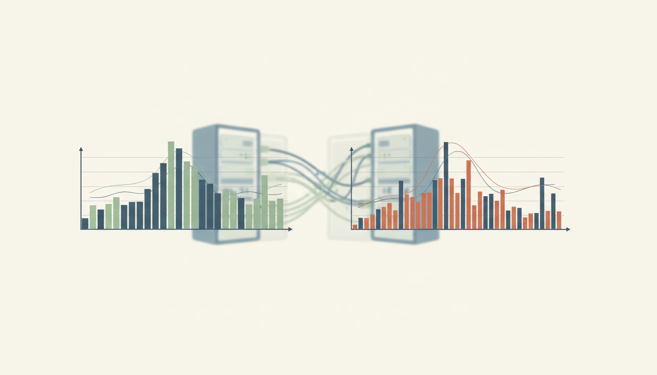 Original editorial network-performance illustration contrasting compact and long-tailed request latency distributions.