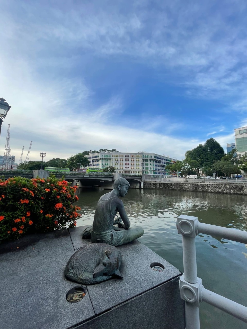 Art installation beside the Singapore River at Boat Quay.