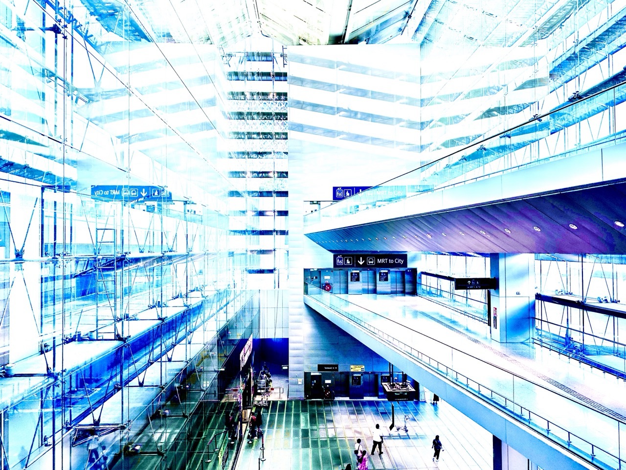 Architectural detail of Singapore Changi Airport Terminal 3.