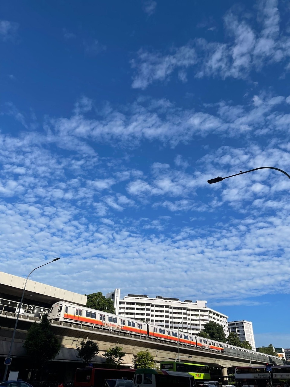 Elevated MRT tracks in Ang Mo Kio, Singapore.
