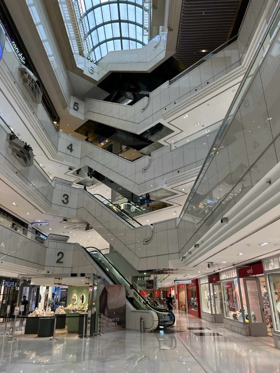 Interior of Wisma Atria shopping centre on Orchard Road in Singapore.