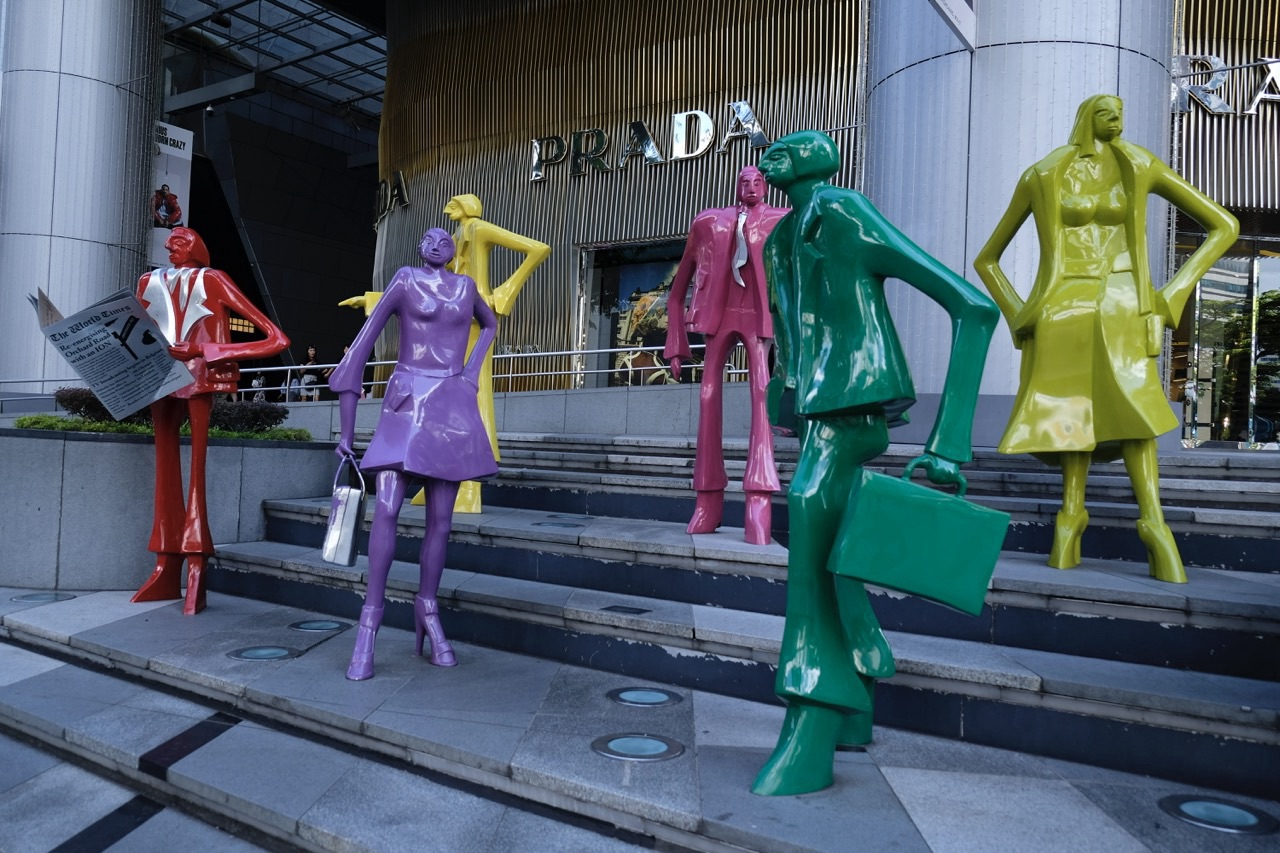 Public art display outside ION Orchard on Orchard Road in Singapore.