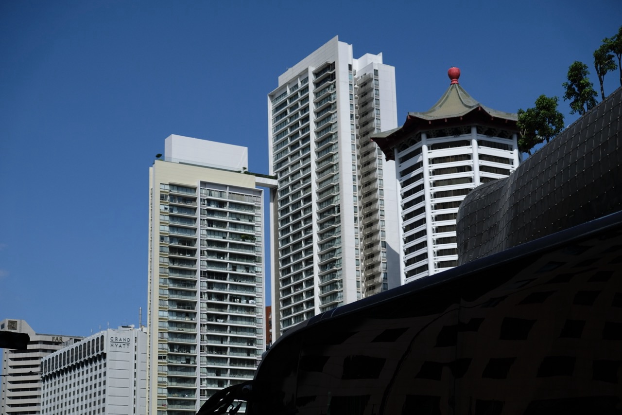 Skyline view including ION Orchard, TANGS and Scotts Square in Singapore.