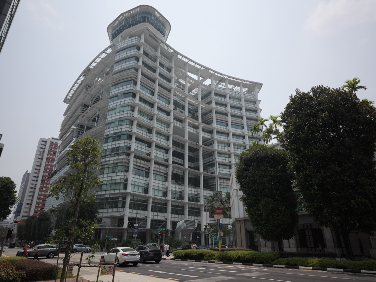 Exterior of the National Library Building on Victoria Street in Singapore.