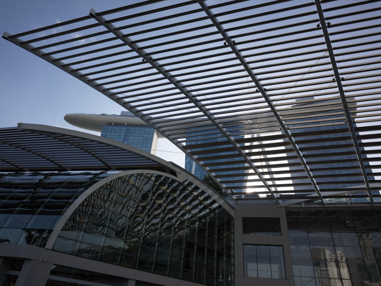 Roof structure of The Shoppes at Marina Bay Sands in Singapore