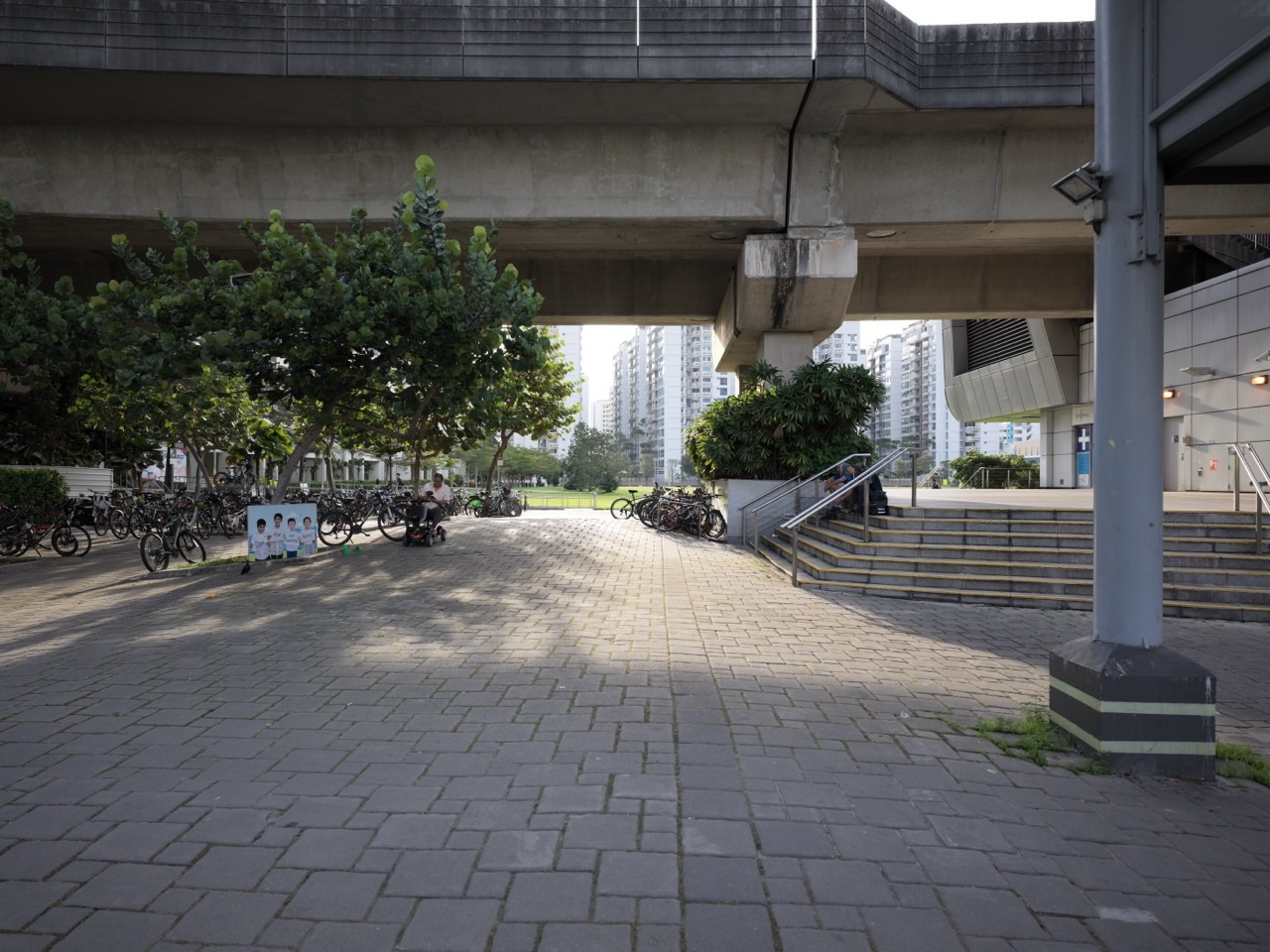 Punggol LRT tracks beside Punggol MRT station in Singapore