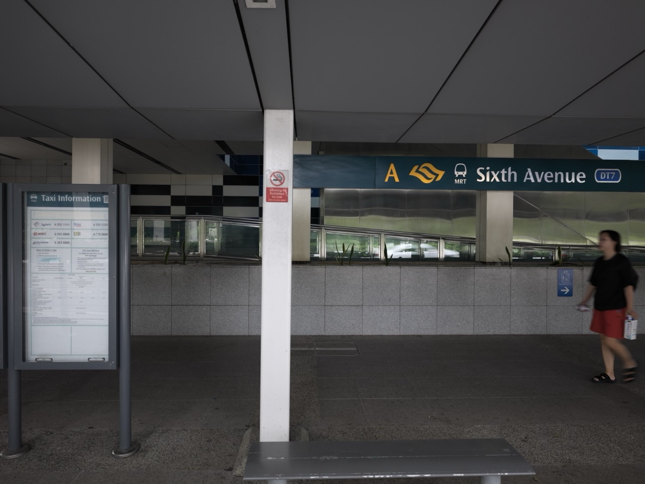 Exterior of Sixth Avenue MRT station in Bukit Timah, Singapore