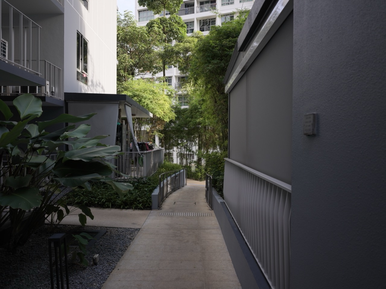 Interior walkway at Parc Centros condominium in Punggol, Singapore