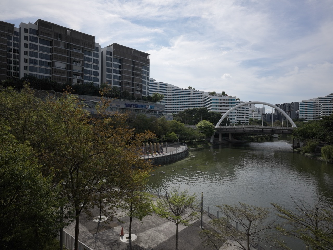 Canal and running path beside Waterway Point