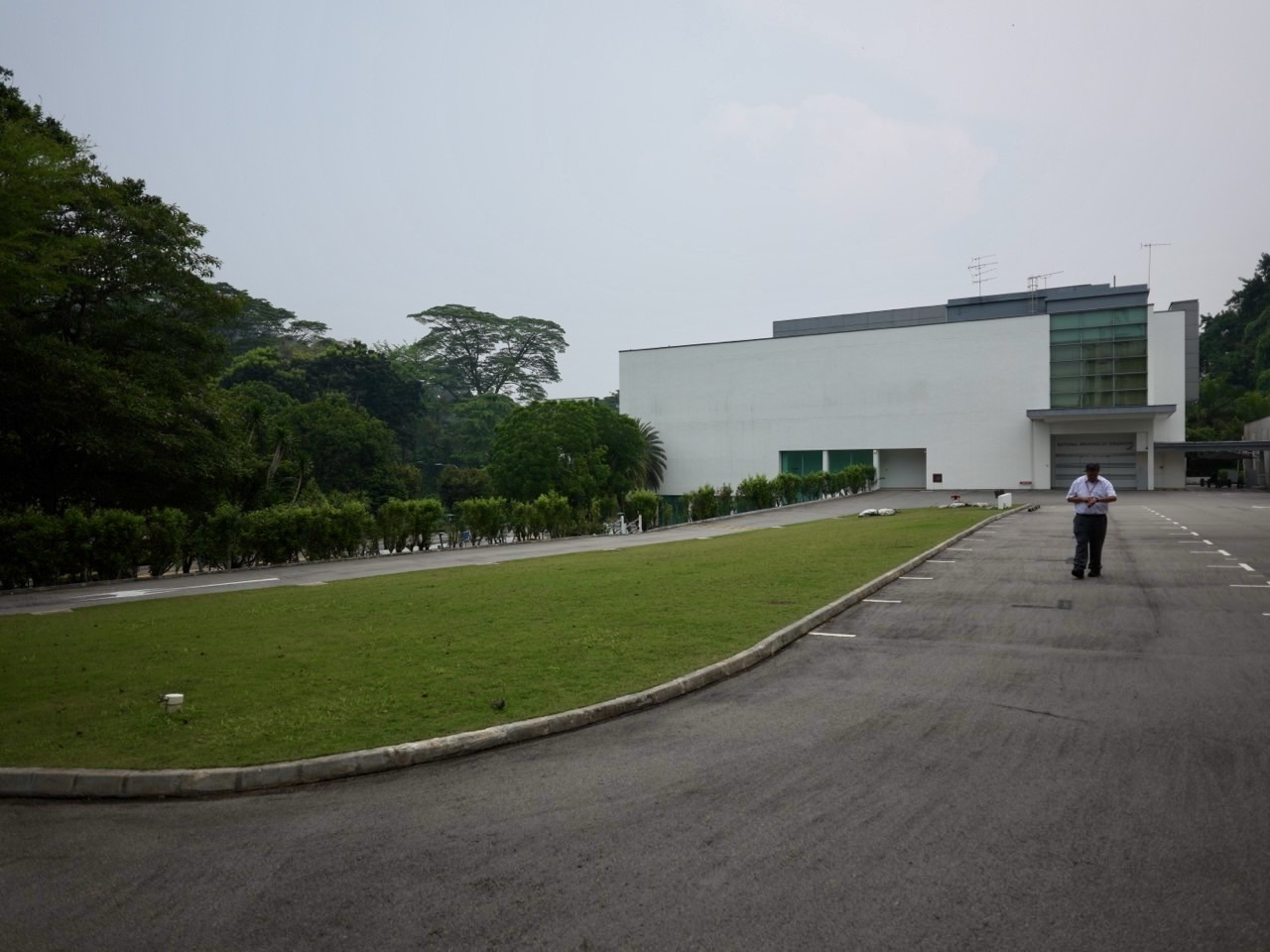 Entrance area of the Former Ford Factory with security staff in Singapore.