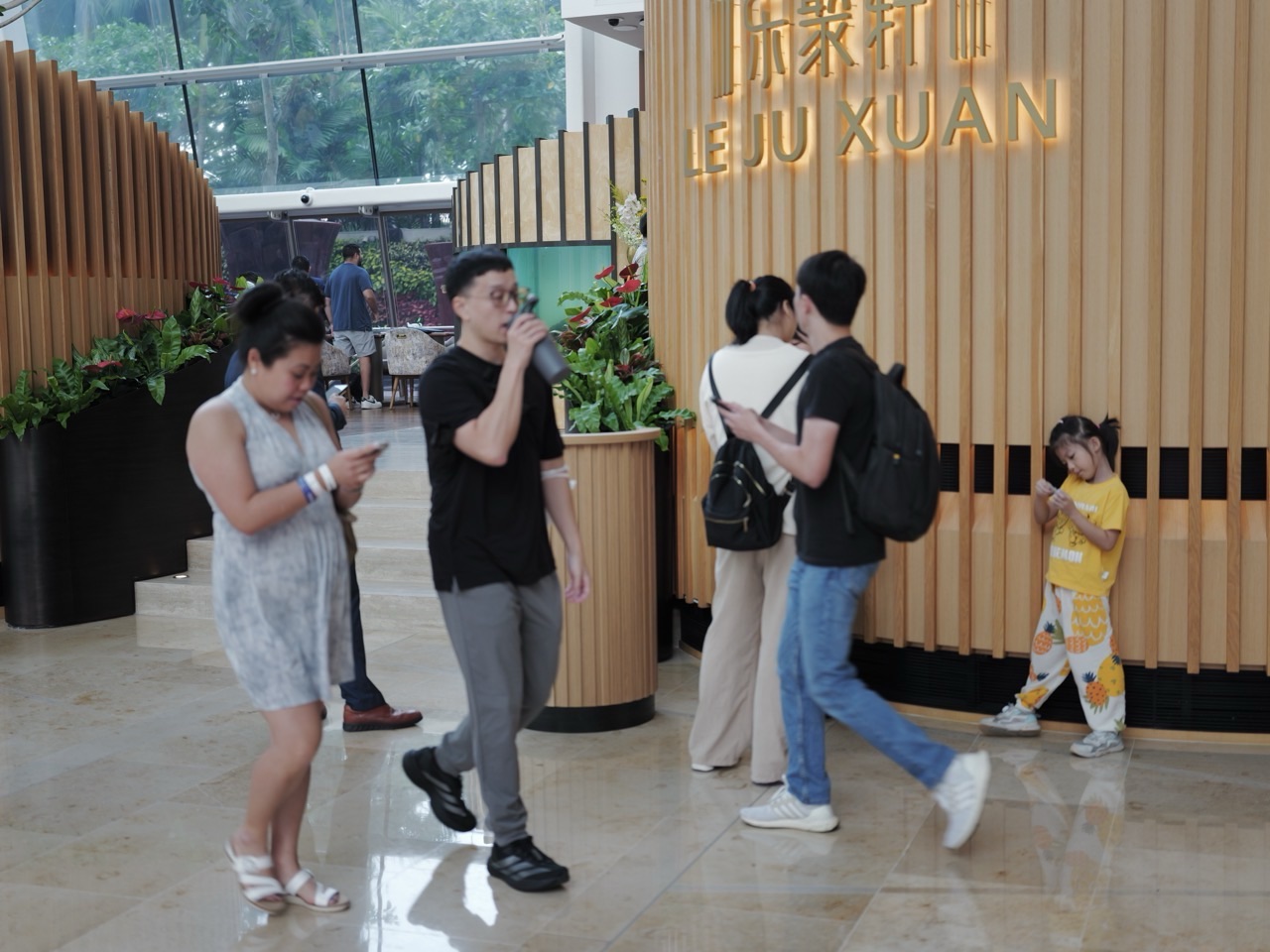 Entrance to a Chinese restaurant on the ground floor of Marina Bay Sands hotel.
