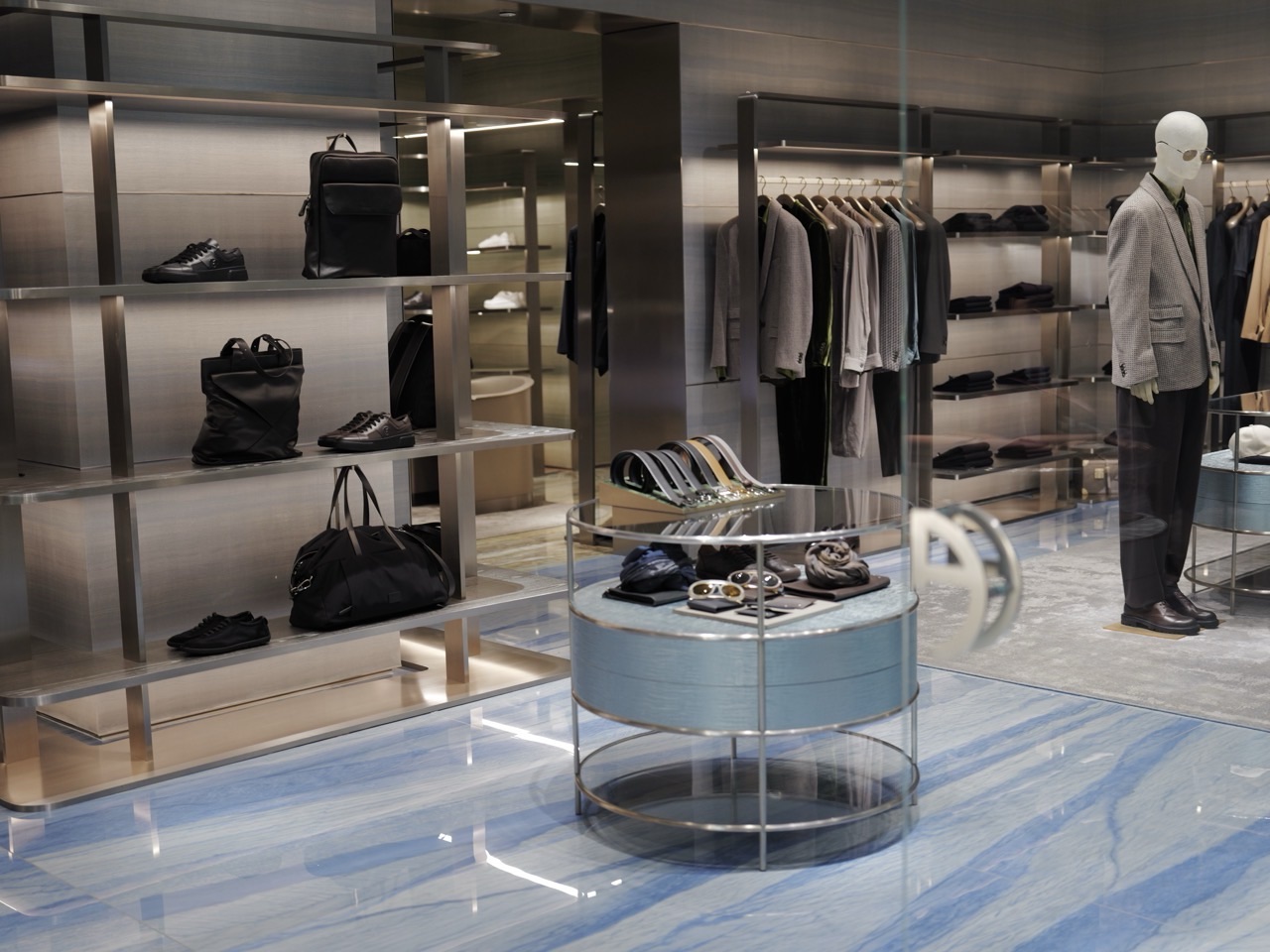 Interior of a menswear shop at Marina Bay Sands, Singapore.
