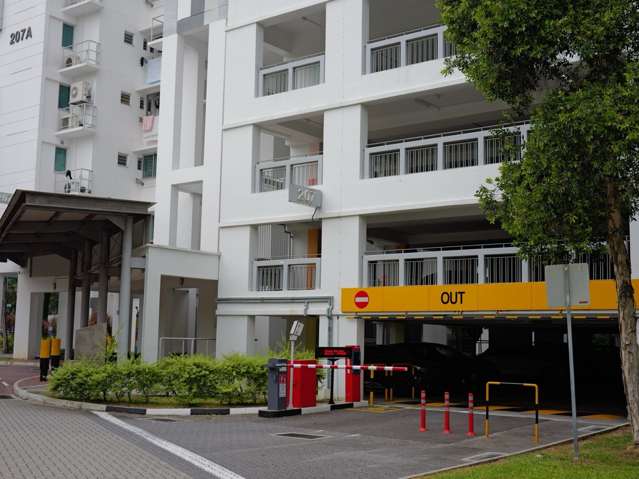 Multi-storey HDB car park in Punggol, Singapore.