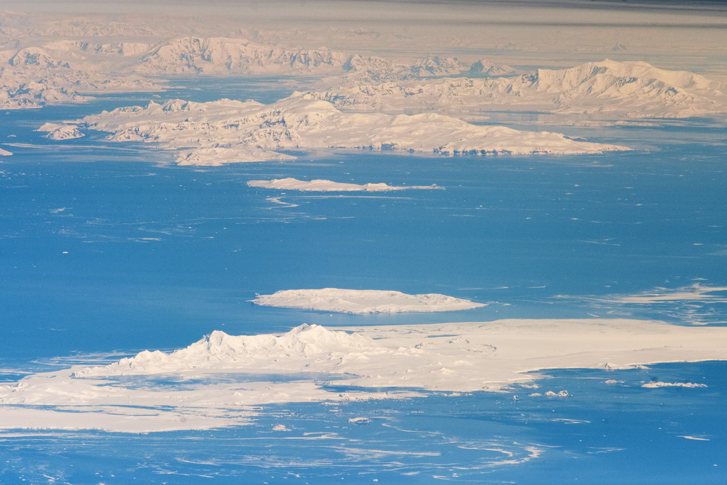 NASA astronaut photograph with Livingston and Deception islands off the Antarctic Peninsula